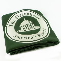 The Greenbrier America's Resort Sweatshirt Blanket- Forest Green