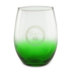 Greenbrier Logo Wine Glass with Green Accent