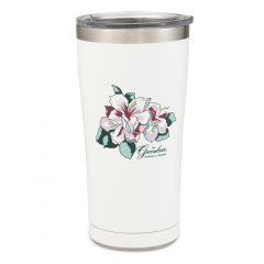 Greenbrier Rhododendron Stainless Tumbler, 20 oz.- White