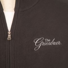 Greenbrier Logo Quarter Zip Pullover Sweater- Black