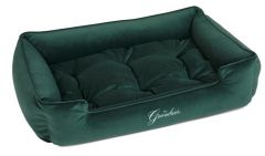 Greenbrier Logo Plush Velour Dog Bed- Green