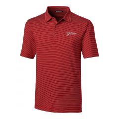 Greenbrier Logo Forge Pencil Stripe Polo - Cardinal Red