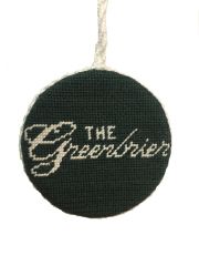 The Greenbrier Script Logo Needlepoint Ornament