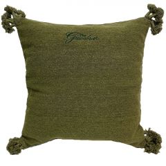 Greenbrier Logo Woven Tassel Pillow