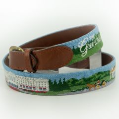 The Greenbrier Needlepoint Belt with Leather Trim