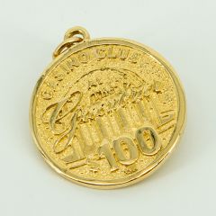 Casino Club at the Greenbrier $100 Chip Charm- 14K Gold