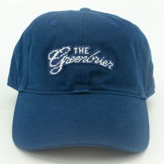 The Greenbrier Script Logo Needlepoint Golf Cap - Navy