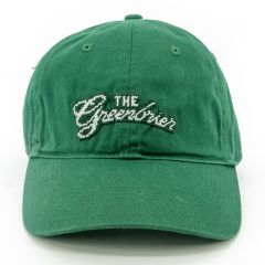 The Greenbrier Script Logo Needlepoint Golf Cap - Hunter Green