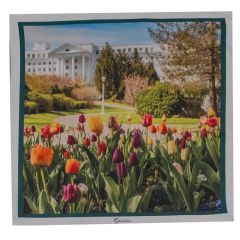 The Greenbrier Front Entrance with Tulips Scarf
