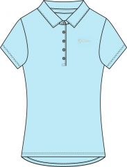 Greenbrier Logo Women's Solid Micro Pique Polo- Misty Blue