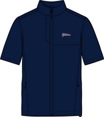 Greenbrier Logo Weatherknit Short Sleeve Waterproof Jacket- Navy