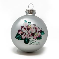 The Greenbrier America's Resort Rhododendron Ornament -Pearlized Silver