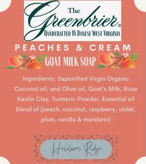 Greenbrier Peaches & Cream Goat Milk Soap