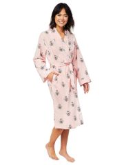The Greenbrier Logo Queen Bee Pima Knit Kimono Robe (s/m only)- Pink