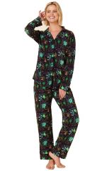 The Greenbrier Logo Stargazer Print L.S. Pajama Set XL only- Black