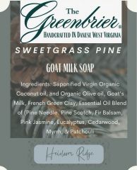 Greenbrier Sweetgrass Pine Goat Milk Soap